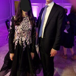 Tznius Black & Pink Wedding Dress